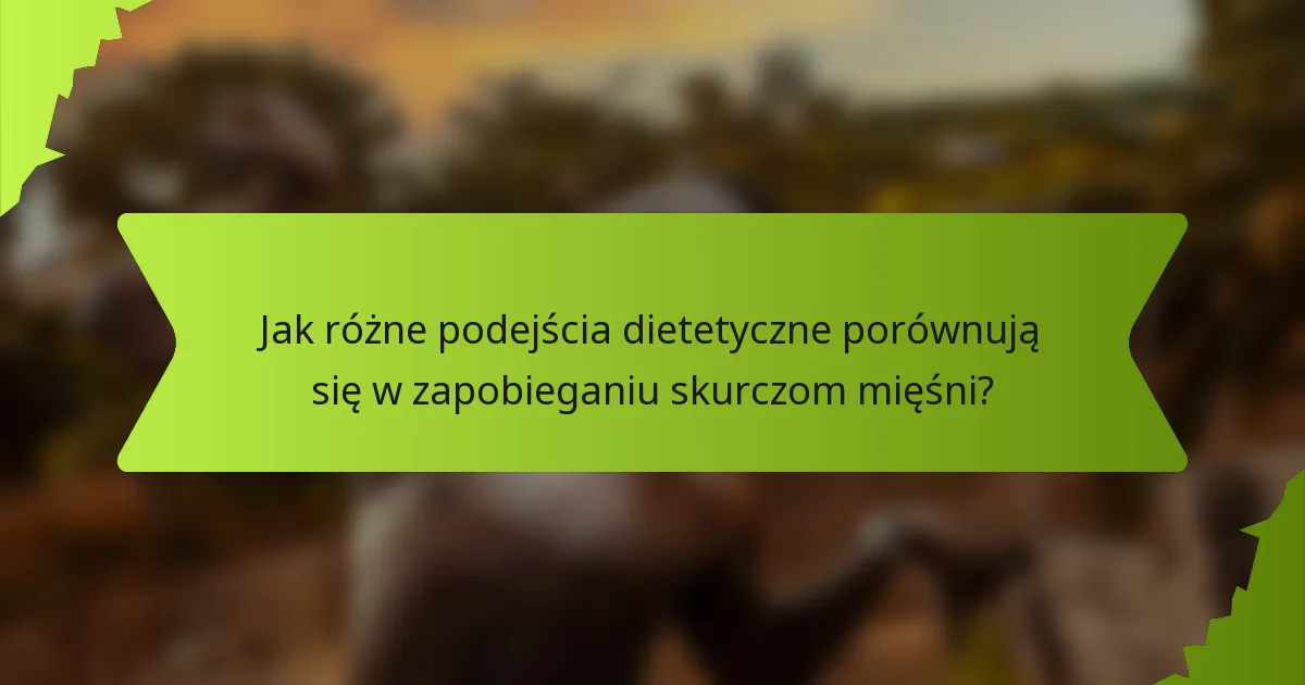 Jak różne podejścia dietetyczne porównują się w zapobieganiu skurczom mięśni?