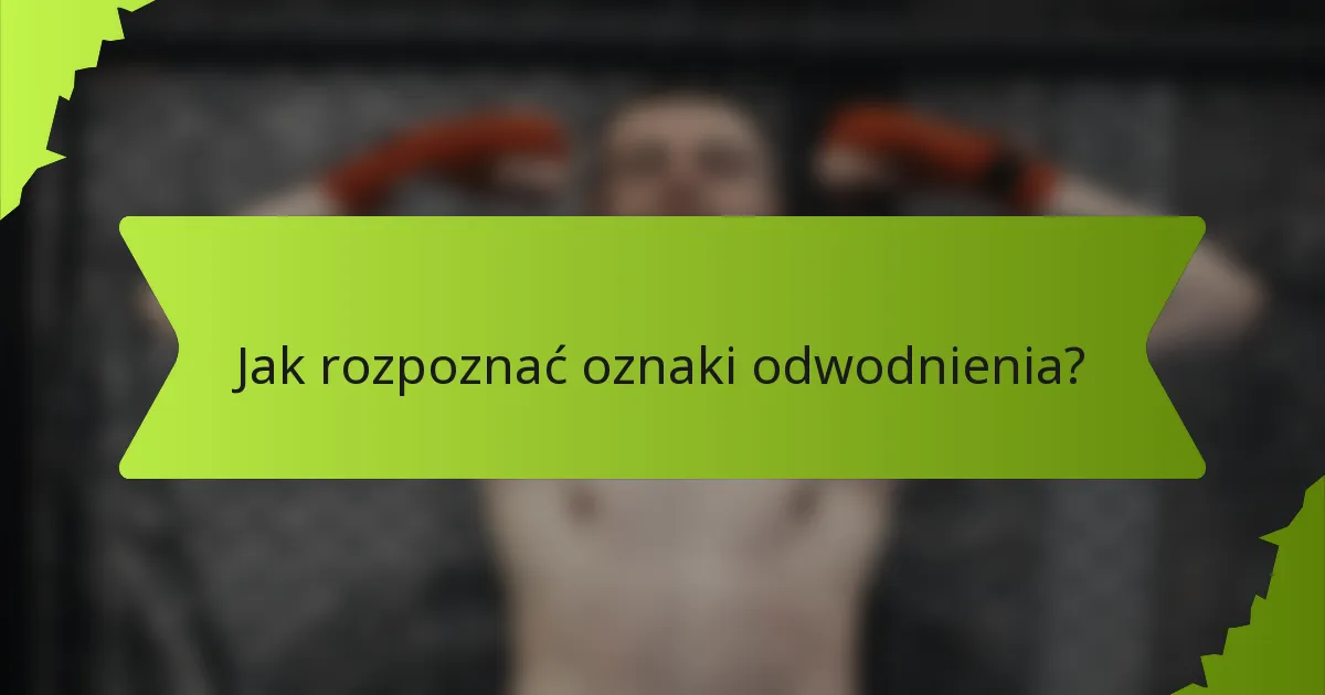 Jak rozpoznać oznaki odwodnienia?